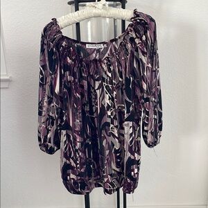 Claudia Richard Women's Blouse in Purple and Black